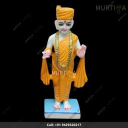 Makrana Pure Marble Gunitanand Swami Murti (12–30 Inch, Made to Order) - 1