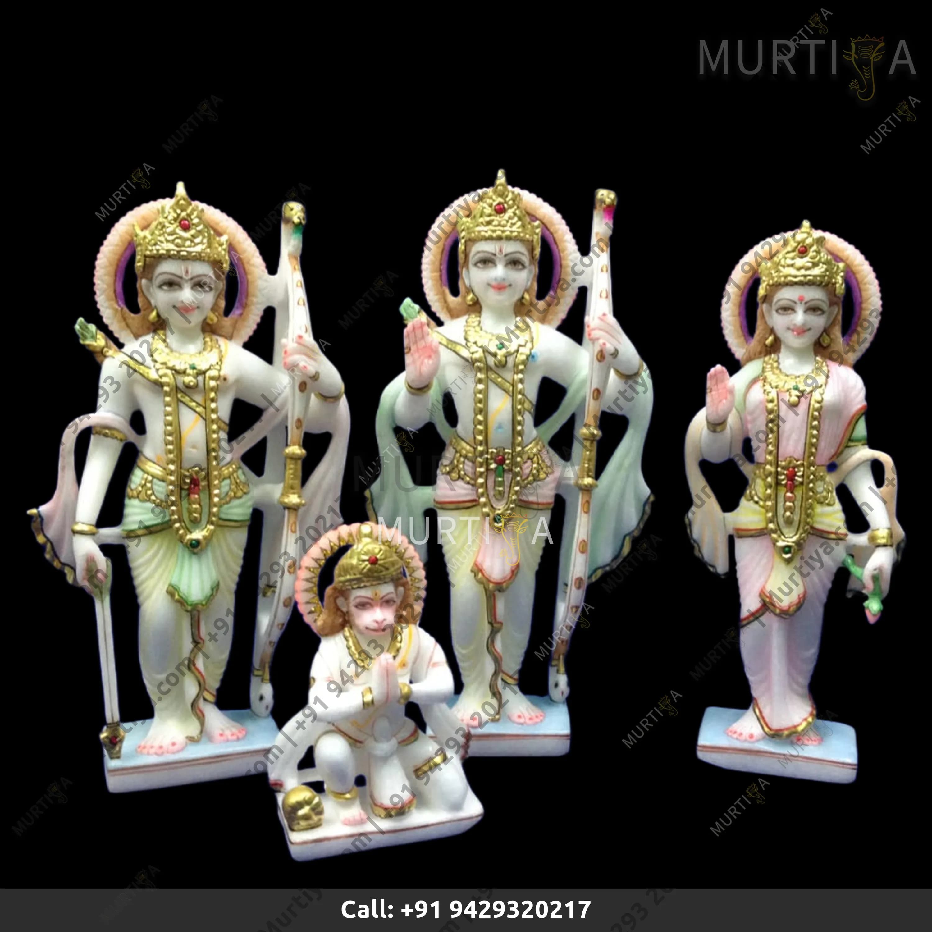 Marble Ramdabar With Light Painted Clohtes – Makrana Marble Set