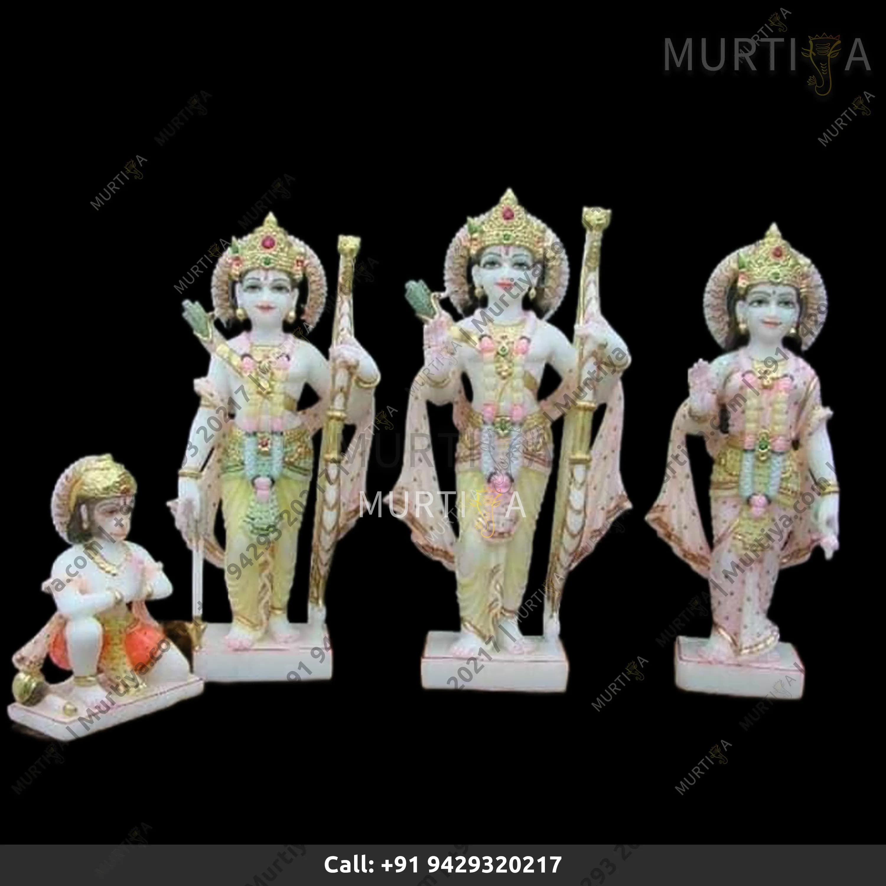 Marble Ramdarbar With Light Painted Clothes (Makrana) 12–24 Inch