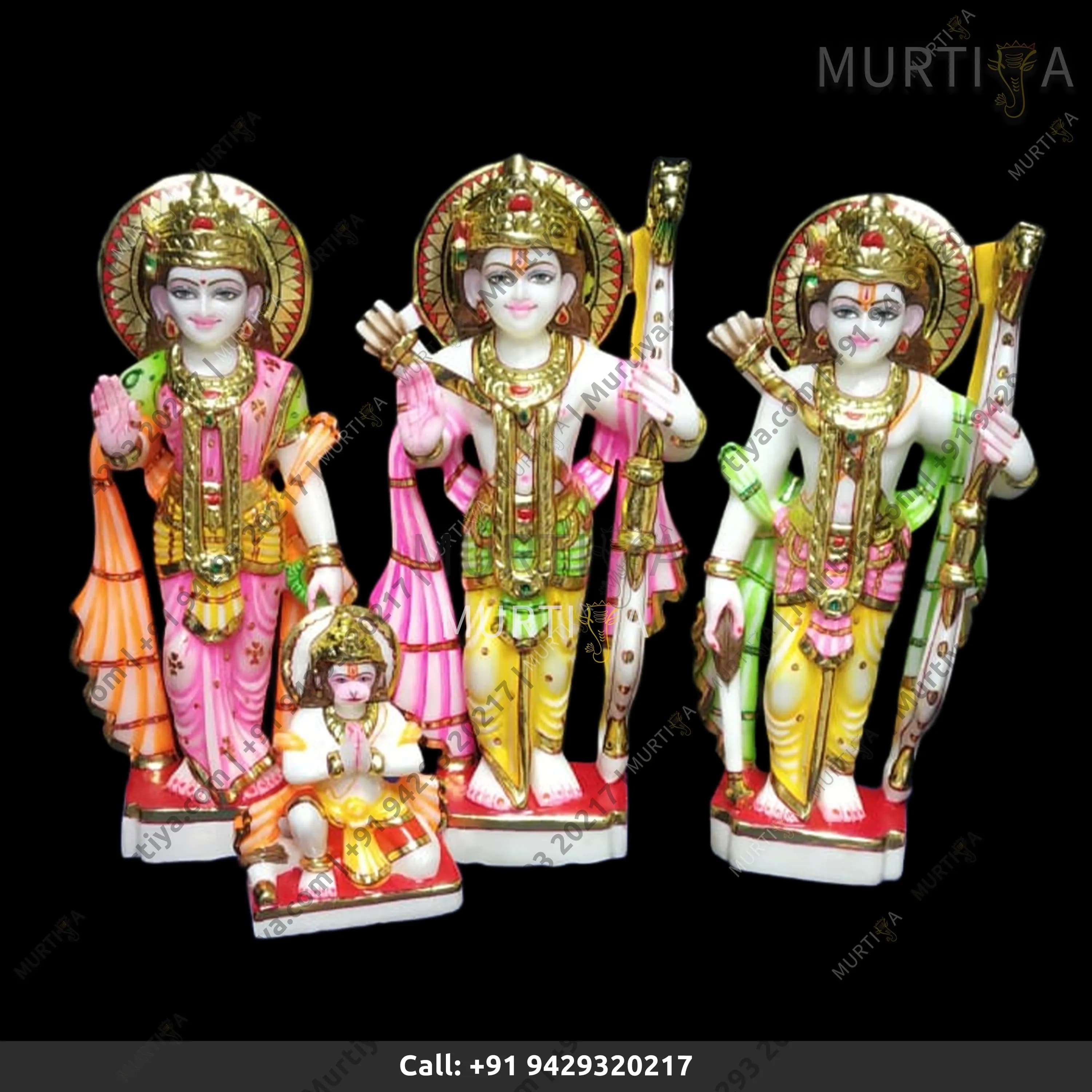 Marble Ramdarbar With Painted Clohtes Makrana Idol (12–24 Inch)